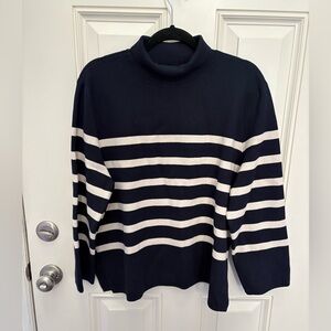 H&M Mock Neck Striped Sweater Size Largw